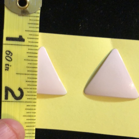 Pink Triangle Earrings - Picture 5 of 6